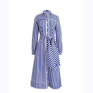 J Crew striped shirt dress sz 2 blue white new with tags